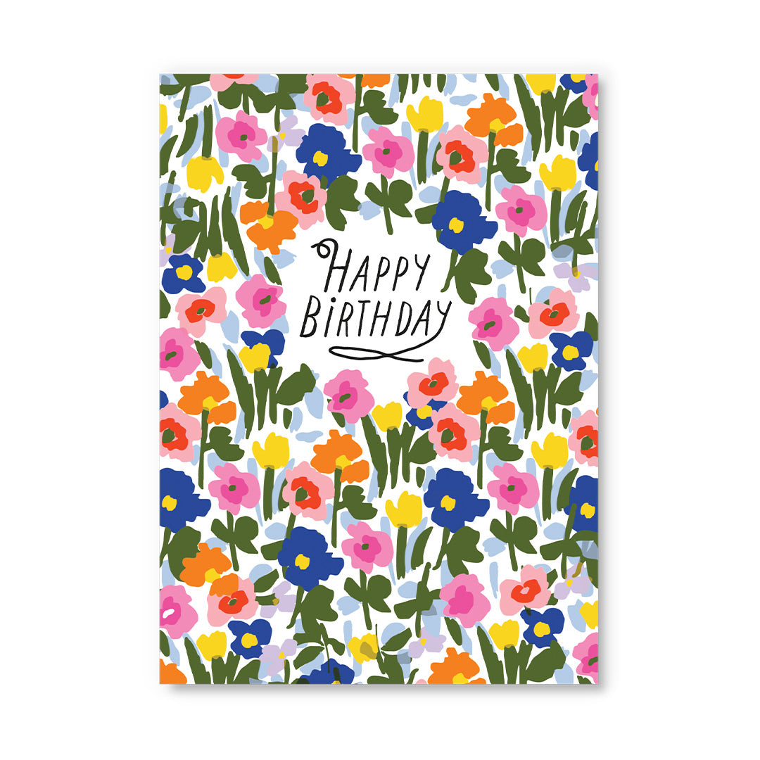 Postikortti Ohh Deer - Happy Birthday Meadow Flowers