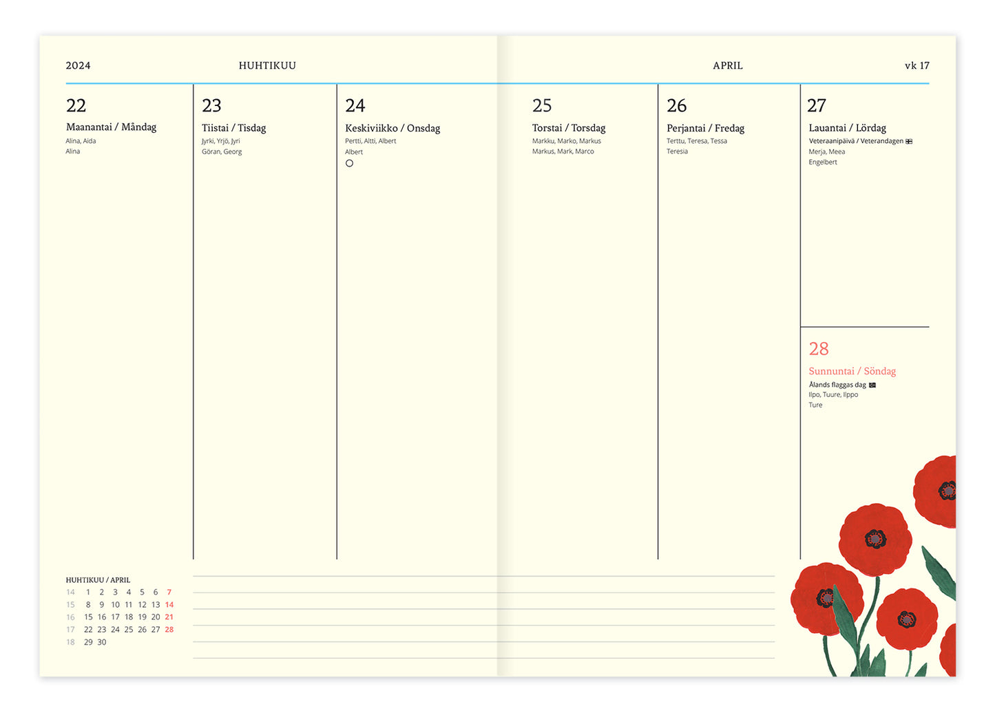 Weekly diary - Polka Paper 2024