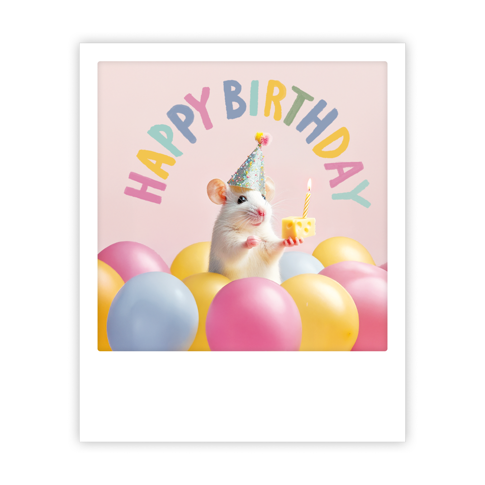 Postikortti Pickmotion - Happy birthday hiiri