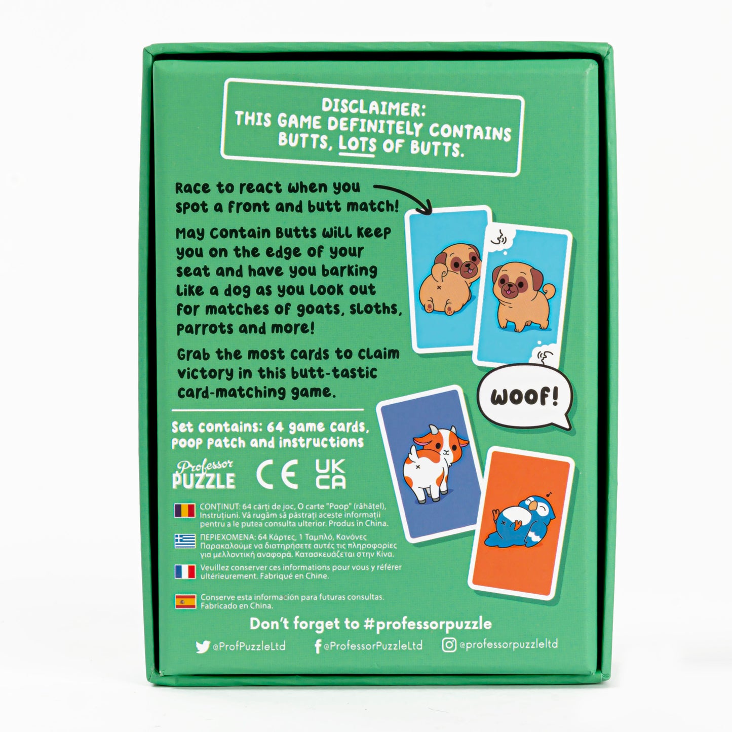 Card game Professor Puzzle - May Contain Butts