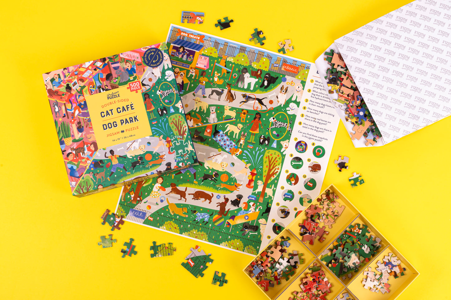 Puzzle 500 pieces Professor Puzzle - Cat Café & Dog Park