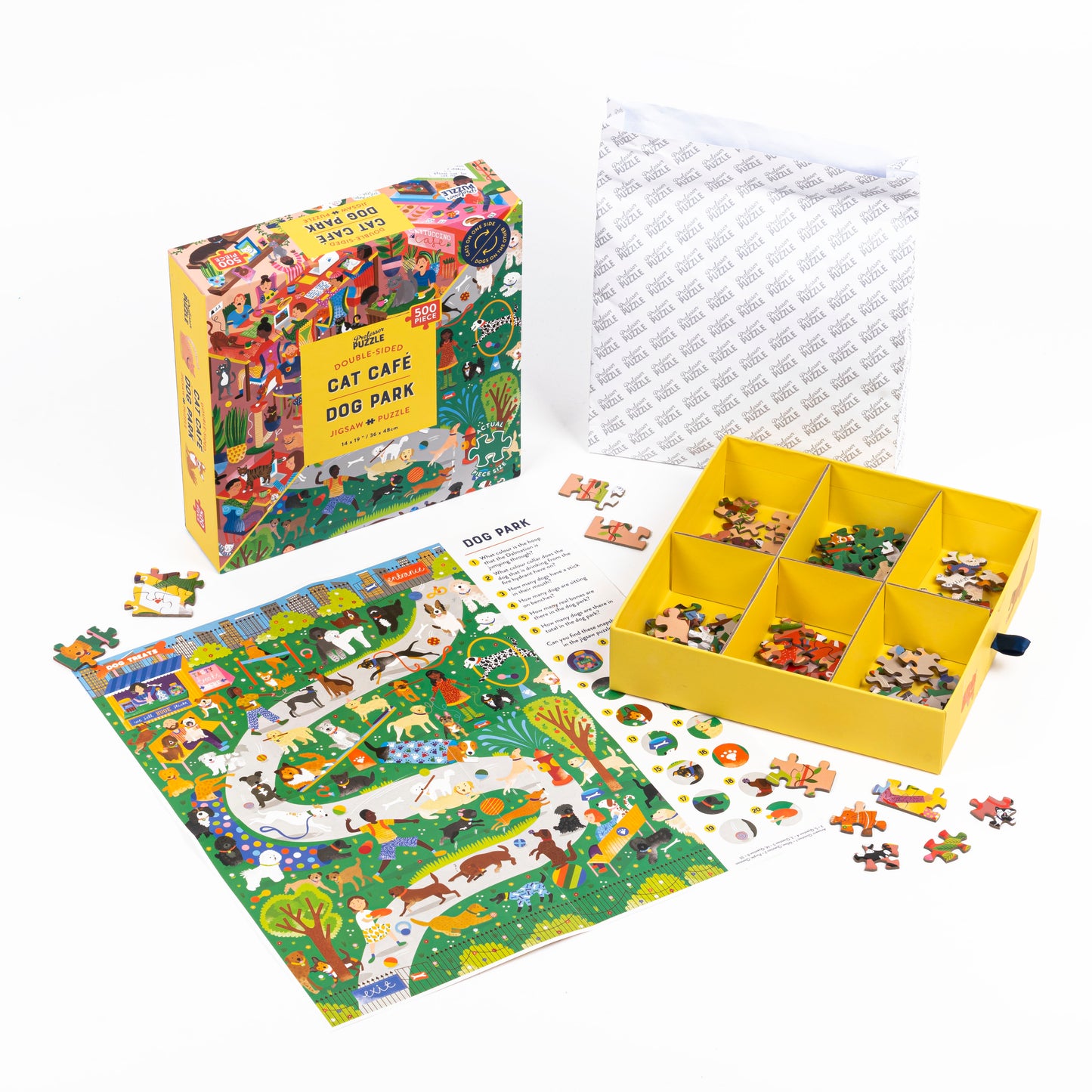Puzzle 500 pieces Professor Puzzle - Cat Café & Dog Park