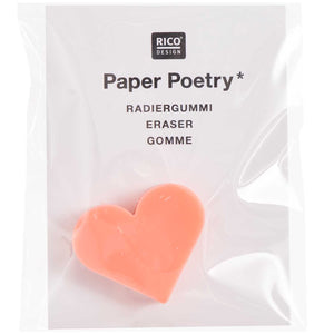 Eraser Paper Poetry - Mini Heart Orange