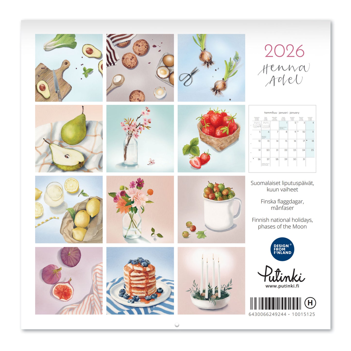 Wall calendar 20x20 2026 Putinki Adel