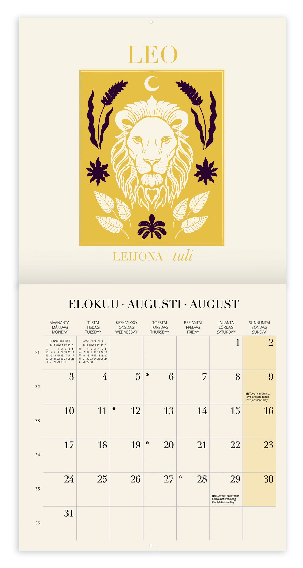 Seinäkalenteri 20x20 2026 Putinki Uhana