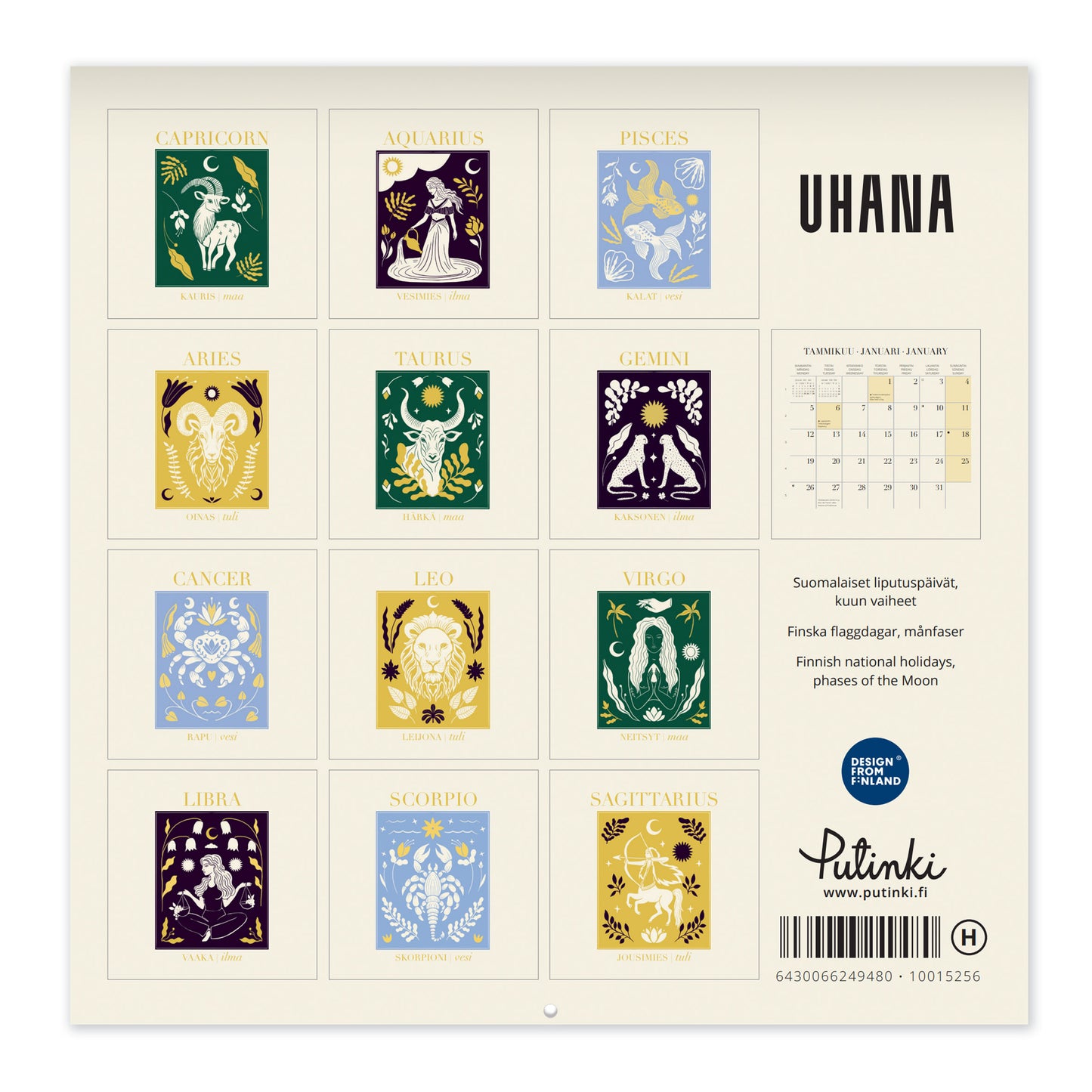 Wall calendar 20x20 2026 Putinki Uhana