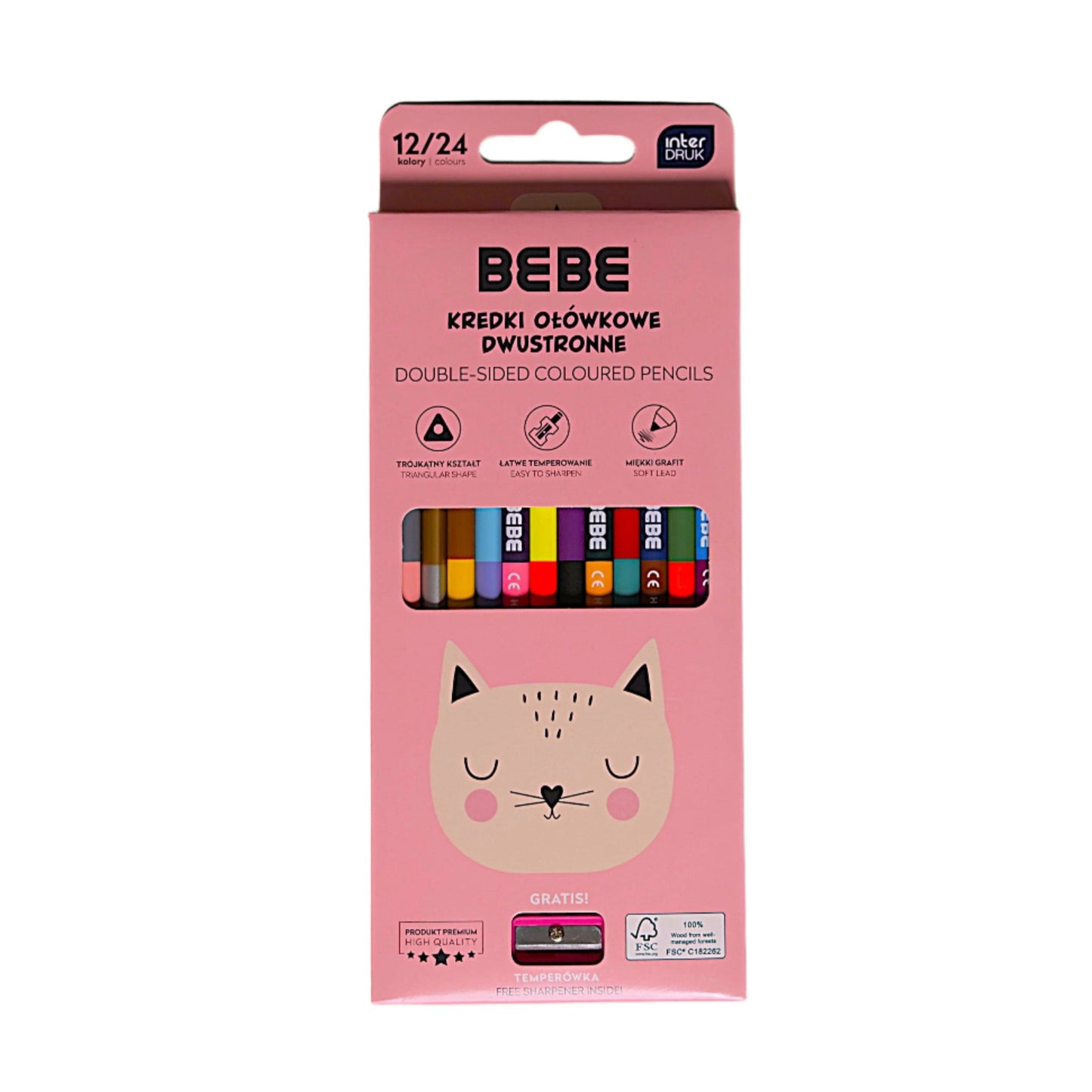 Interdruk colored pencil set - Bebe Friends Cat