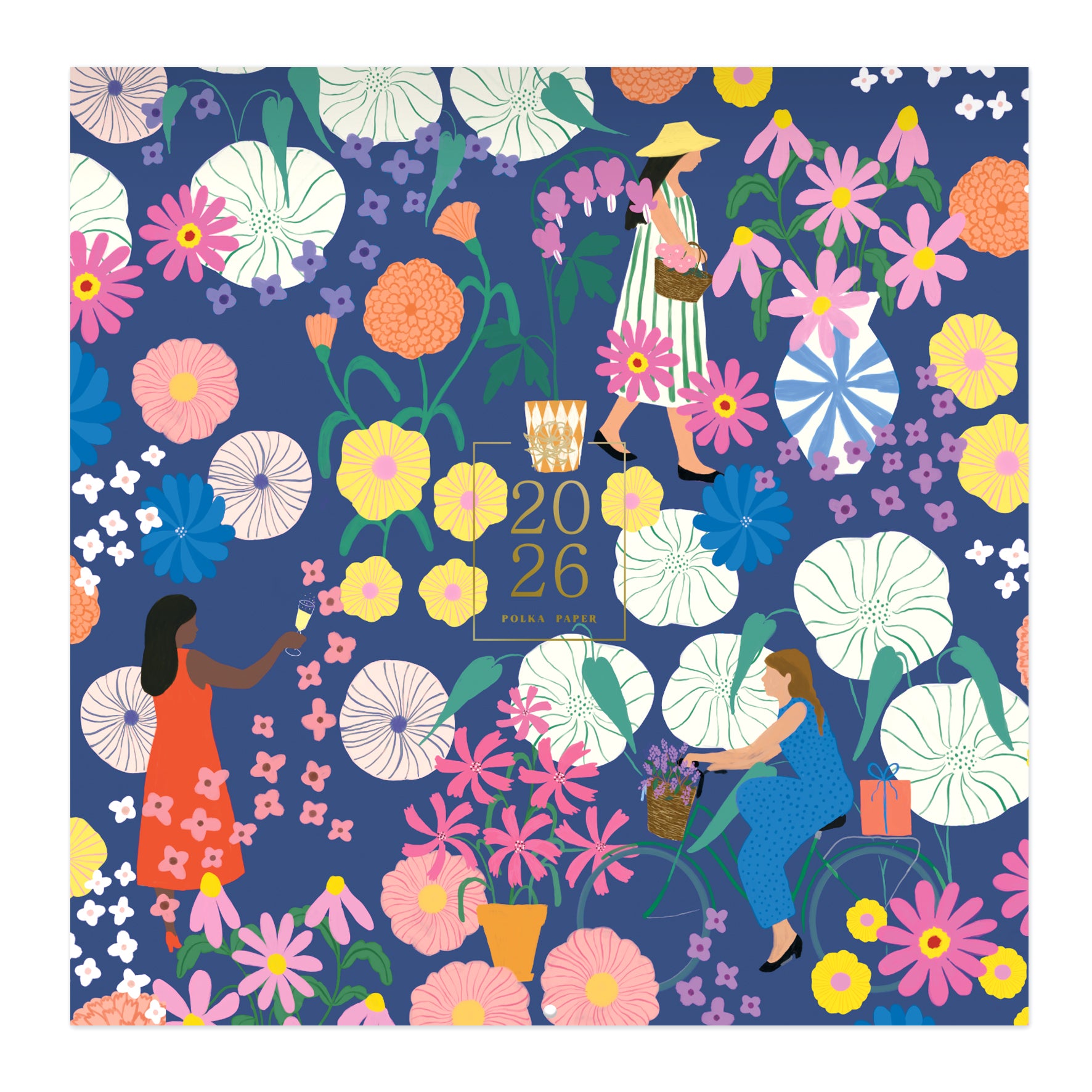 Seinäkalenteri 30x30 2026 Putinki Polka Paper