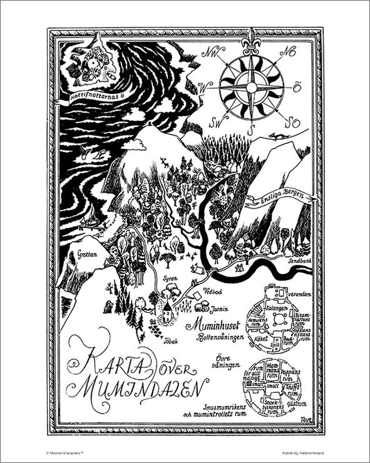 Poster Moomin 24x30 - Karta över Mumindalen