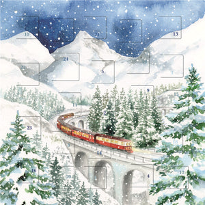 Advent calendar card The Art File - Train, square