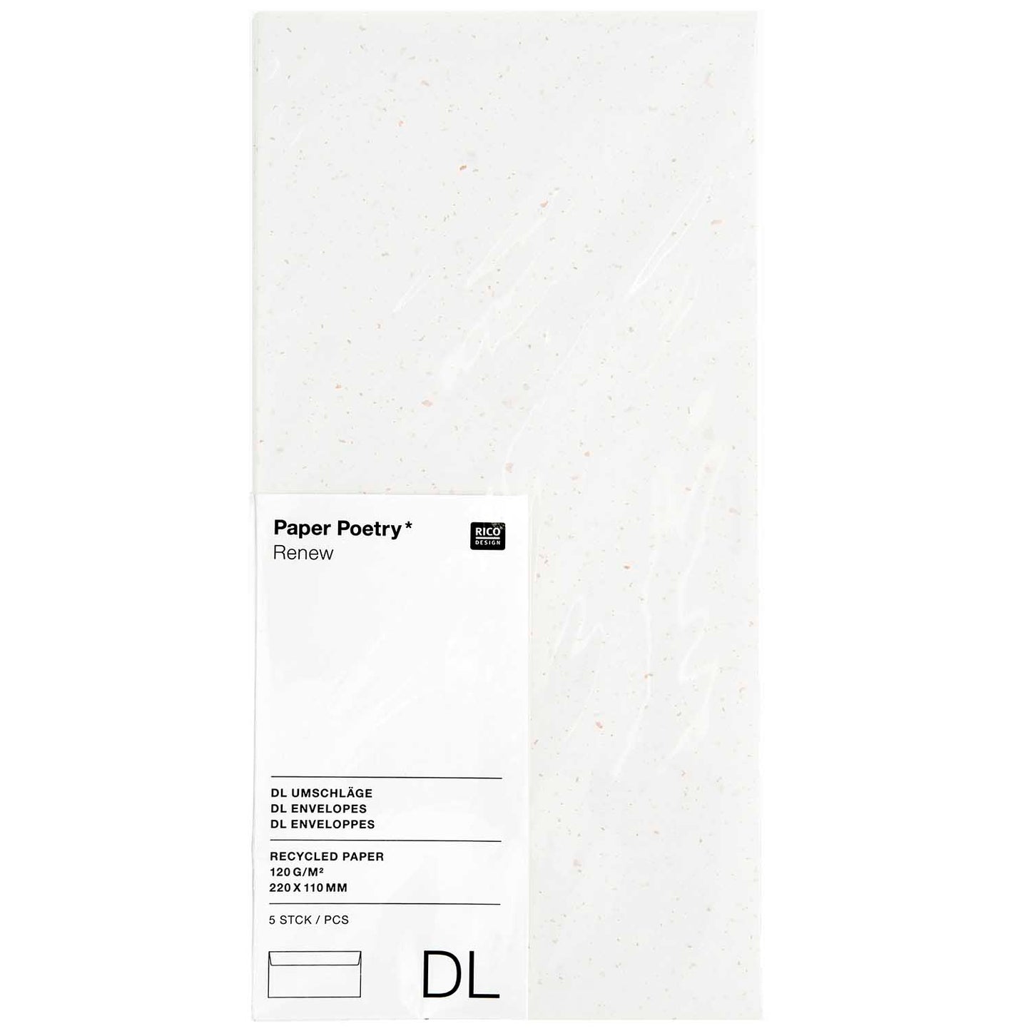 Envelope DL Rico Design - Off-white Rose Gold, 5 pcs