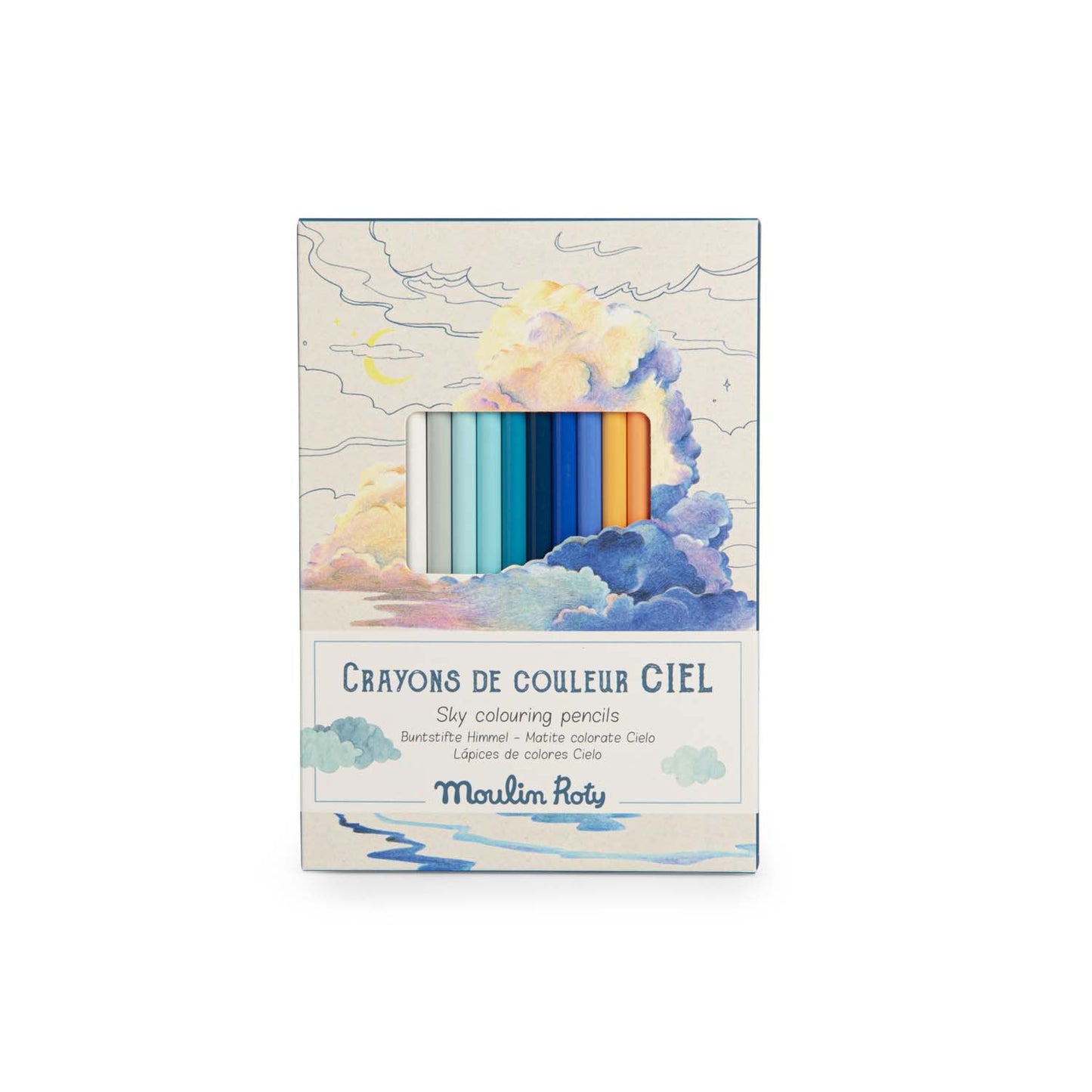 Wooden crayons Moulin Roty - Colors of the sky