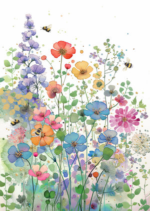 2-piece card Bug Art - Floral Meadow