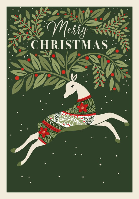 2-part Christmas card The Art File - Deer