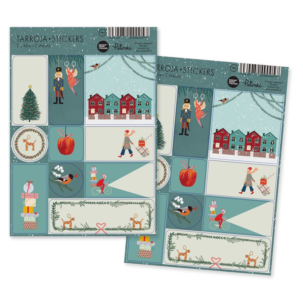 Package labels Johanna Ilander - Houses and Christmas packages, textless version