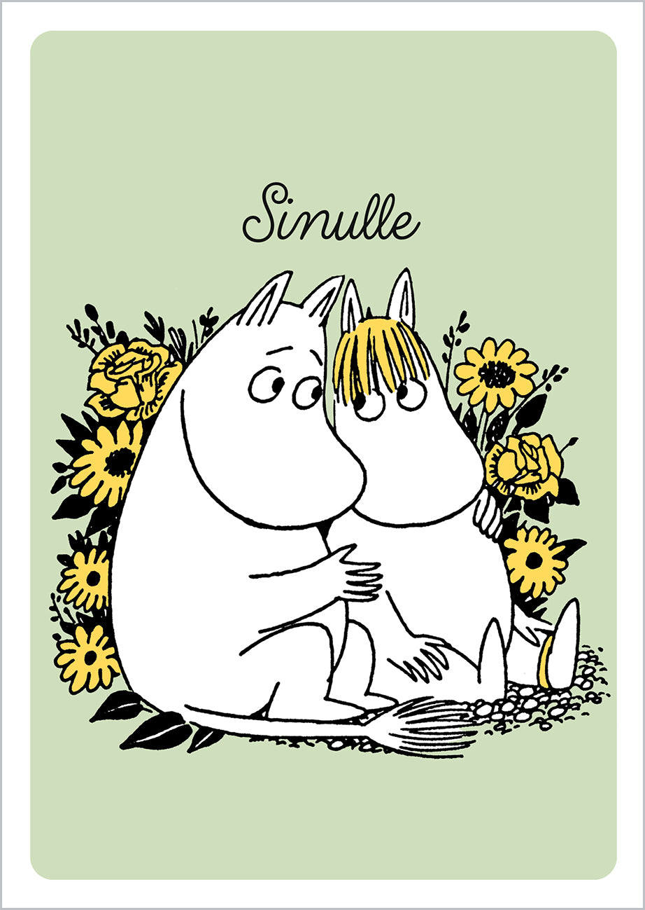 Postcard letterpress Moomin - Moomin troll and Snorkmaiden