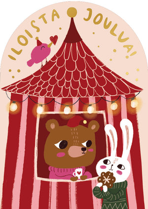 2-osainen joulukortti Mira Mallius - Myyntikoju, Iloista joulua