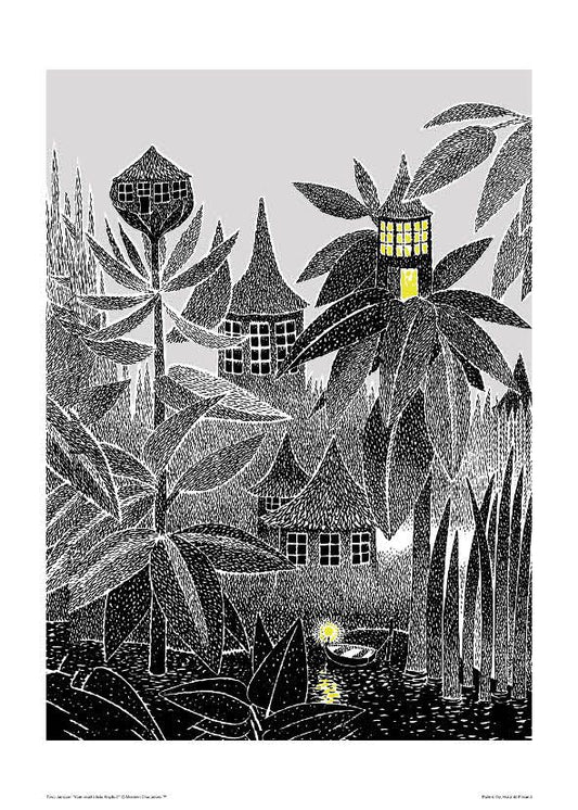 Poster Moomin 50x70 - Illuminated houses