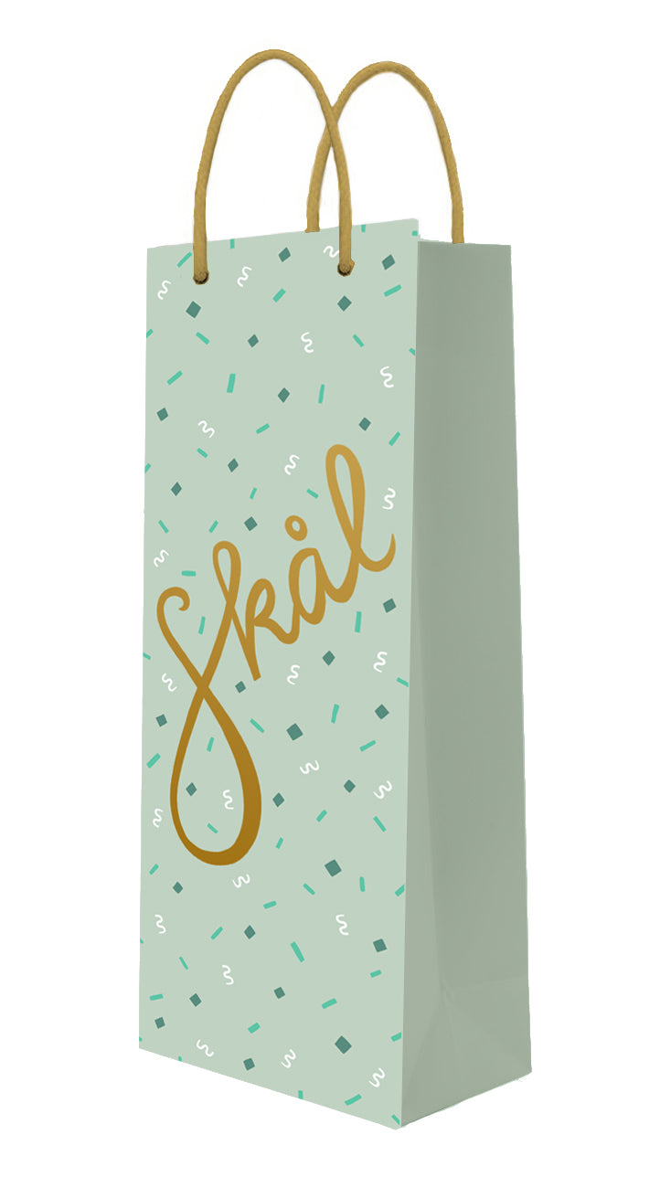 Gift bag Putinki Letters - Skål bottle bag, mint
