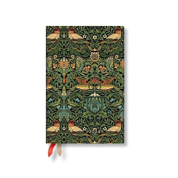 12 kk kalenteri Paperblanks - Morris Birds, Flexi Mini 2024