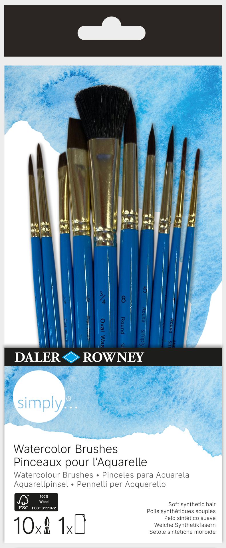 Brush set 10 pcs DR Simply - Watercolour
