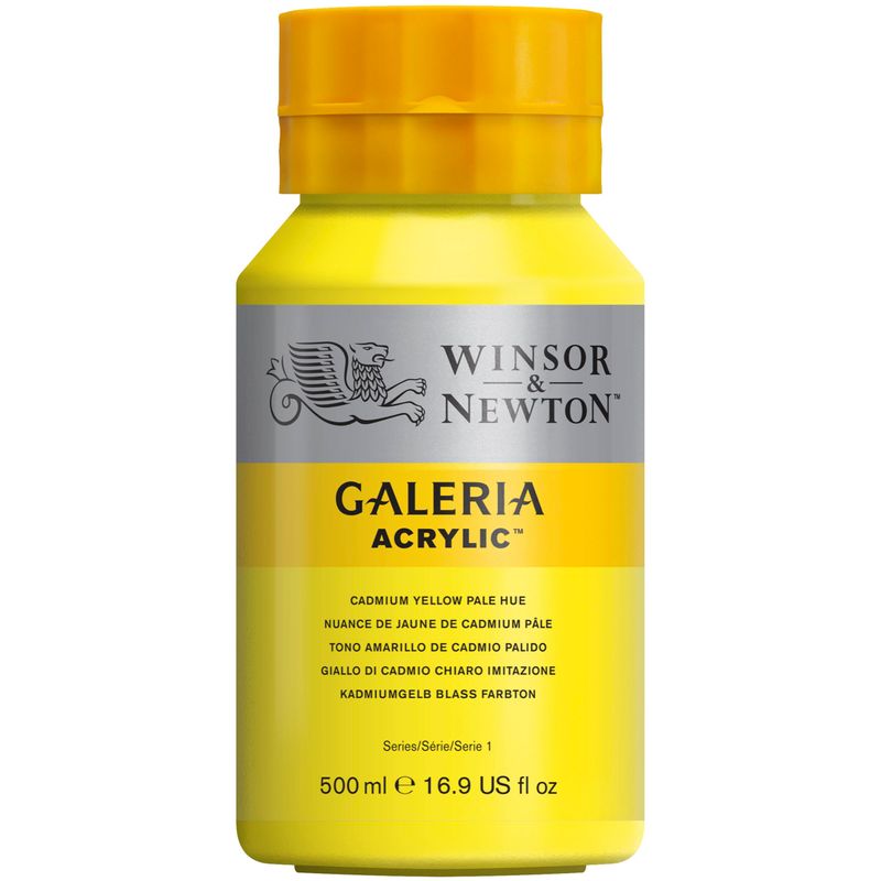 WN Galeria 500ml 114 Cadmium yellow pale hue (1), 500ml akryyliväri