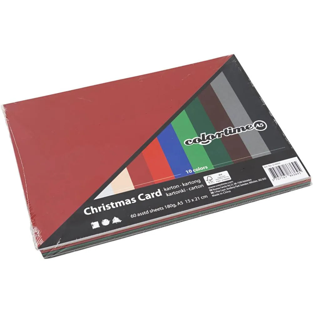 Cardboard assortment A5 Creativ Company - Christmas colors