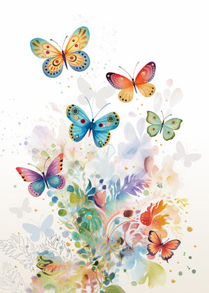 2-piece card Bug Art - Colourful Butterflies