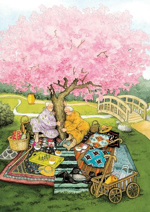 Postcard Inge Löök - Grannies on a picnic