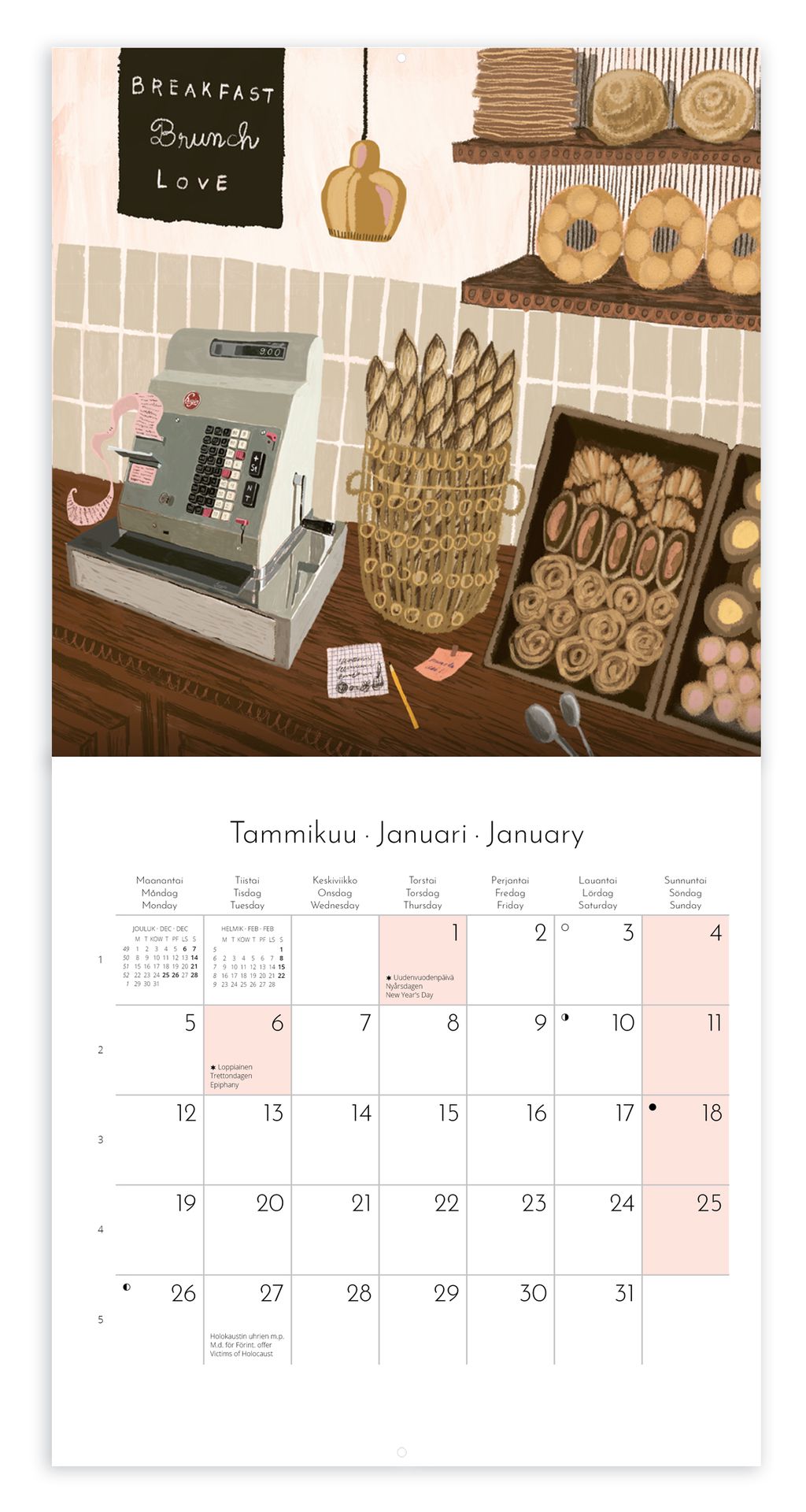 Seinäkalenteri 20x20 2026 Putinki Ilander