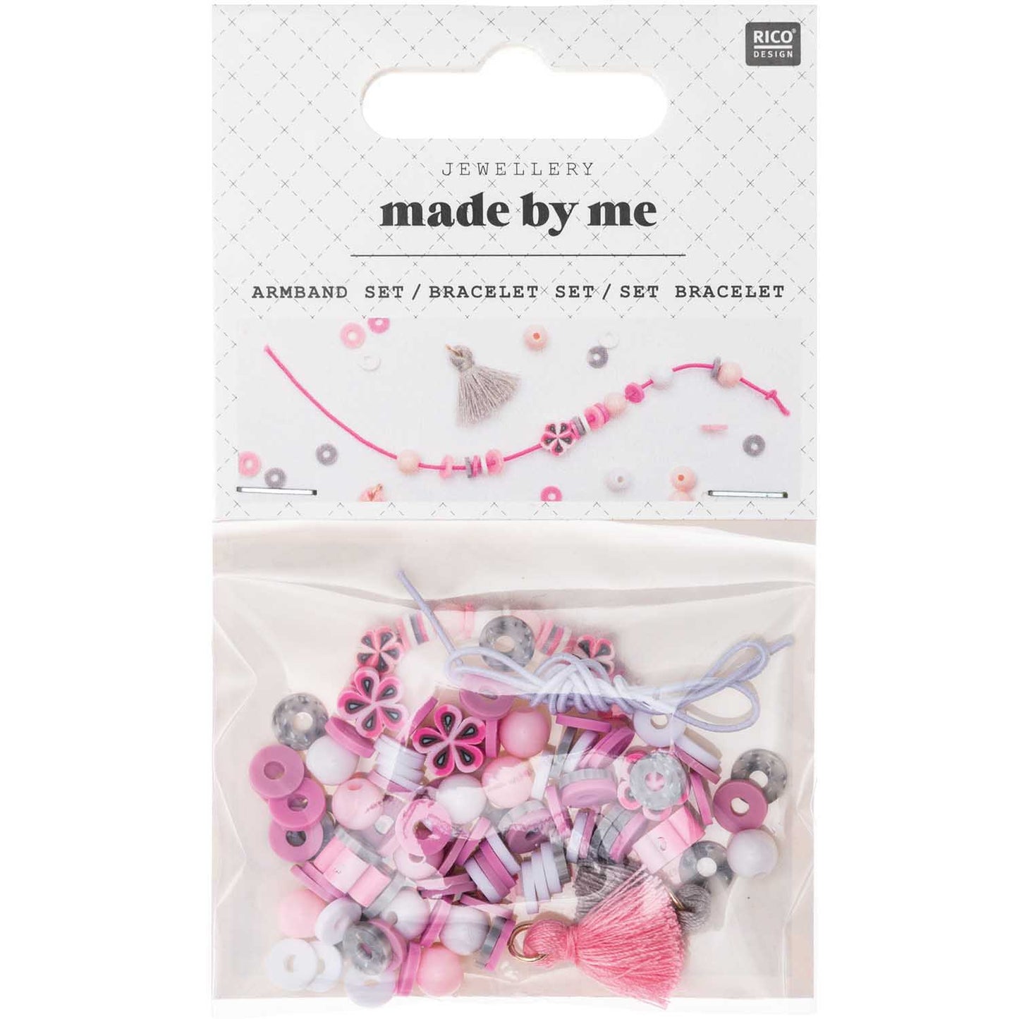 Beads for bracelet Rico Design - Rose