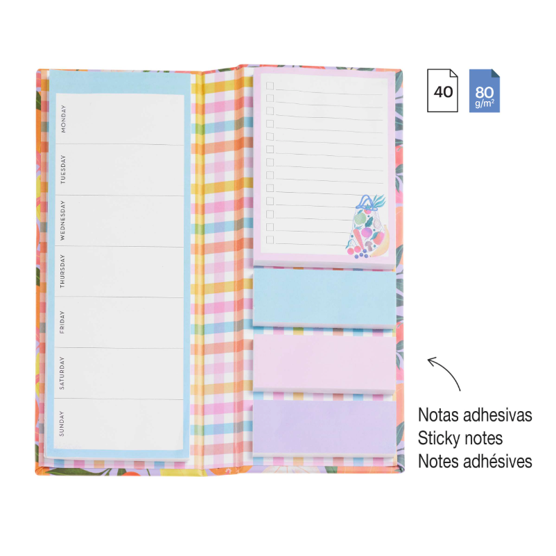 Weekly notebook with notes Apli - Happy Fruits