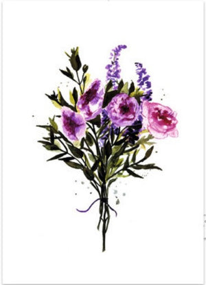 Postcard Leo la Douce - Violet flower bouquet