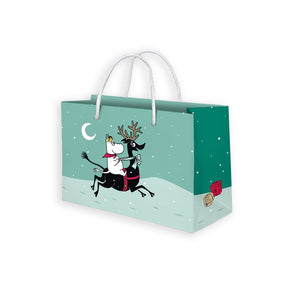 Gift bag Moomin - Christmas, Snorkmaiden and reindeer M