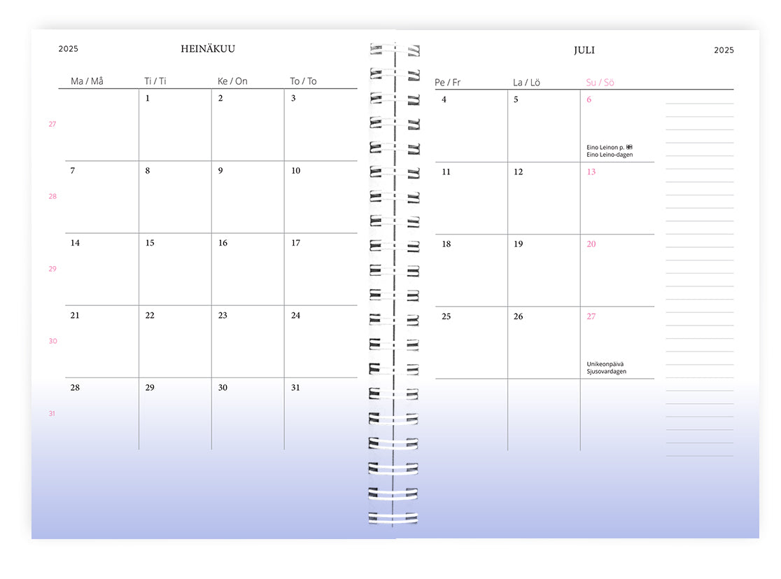 Weekly diary - Putinki Design 2025