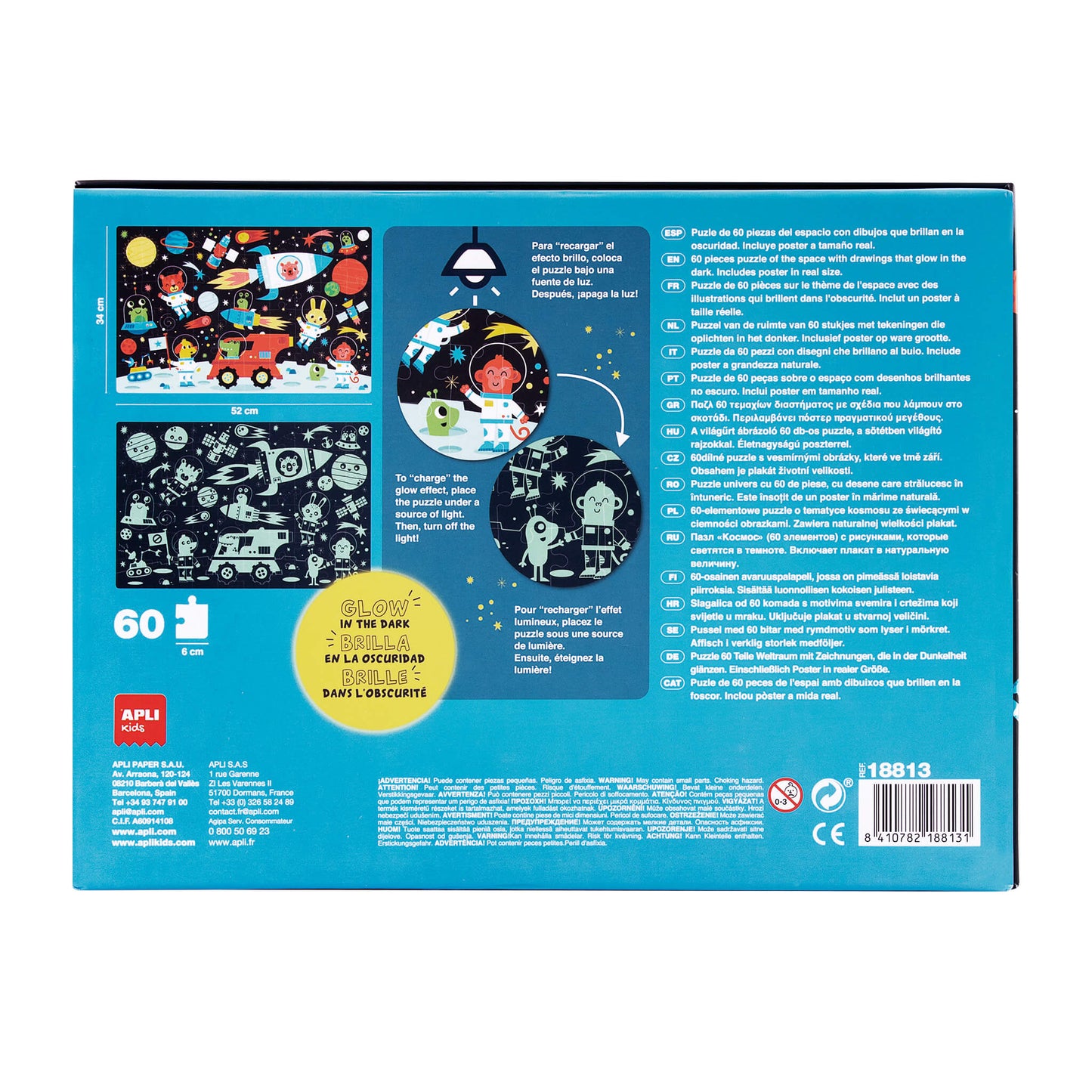Puzzle 60 pieces Apli - Glow in the dark Space