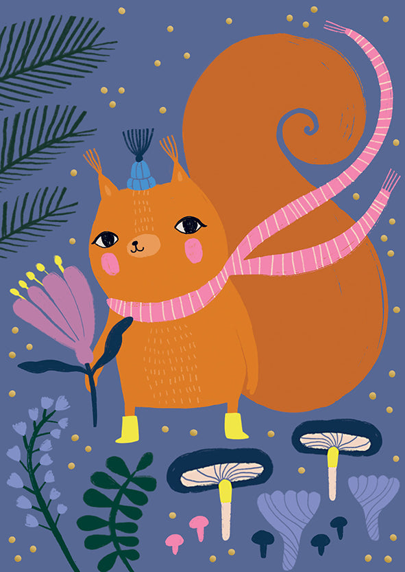 Postcard Mira Mallius - Home forest, squirrel