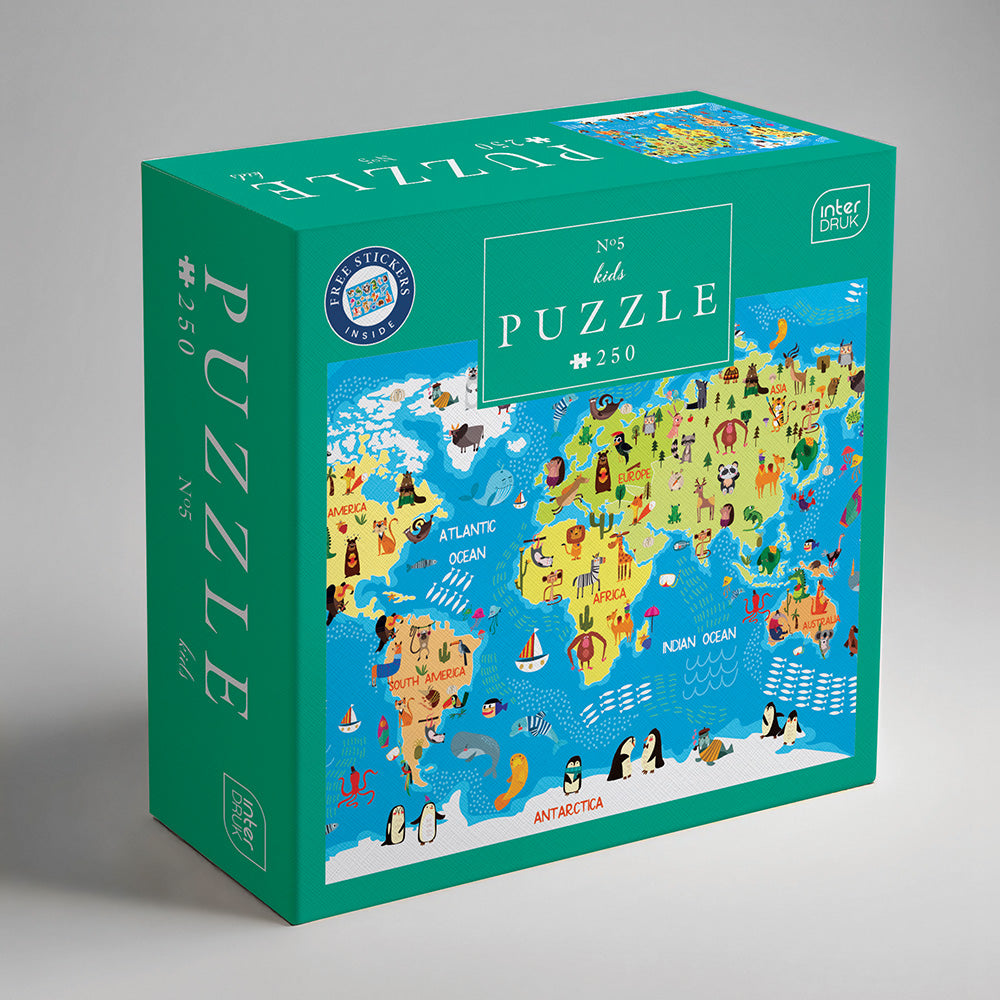 Puzzle 250 pieces Interdruk - World Map