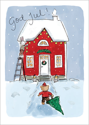 Joulukortti - Joulutalo, God jul!