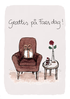 2-osainen kortti Sari's Artwork - Nojatuoli, Grattis på Fars dag