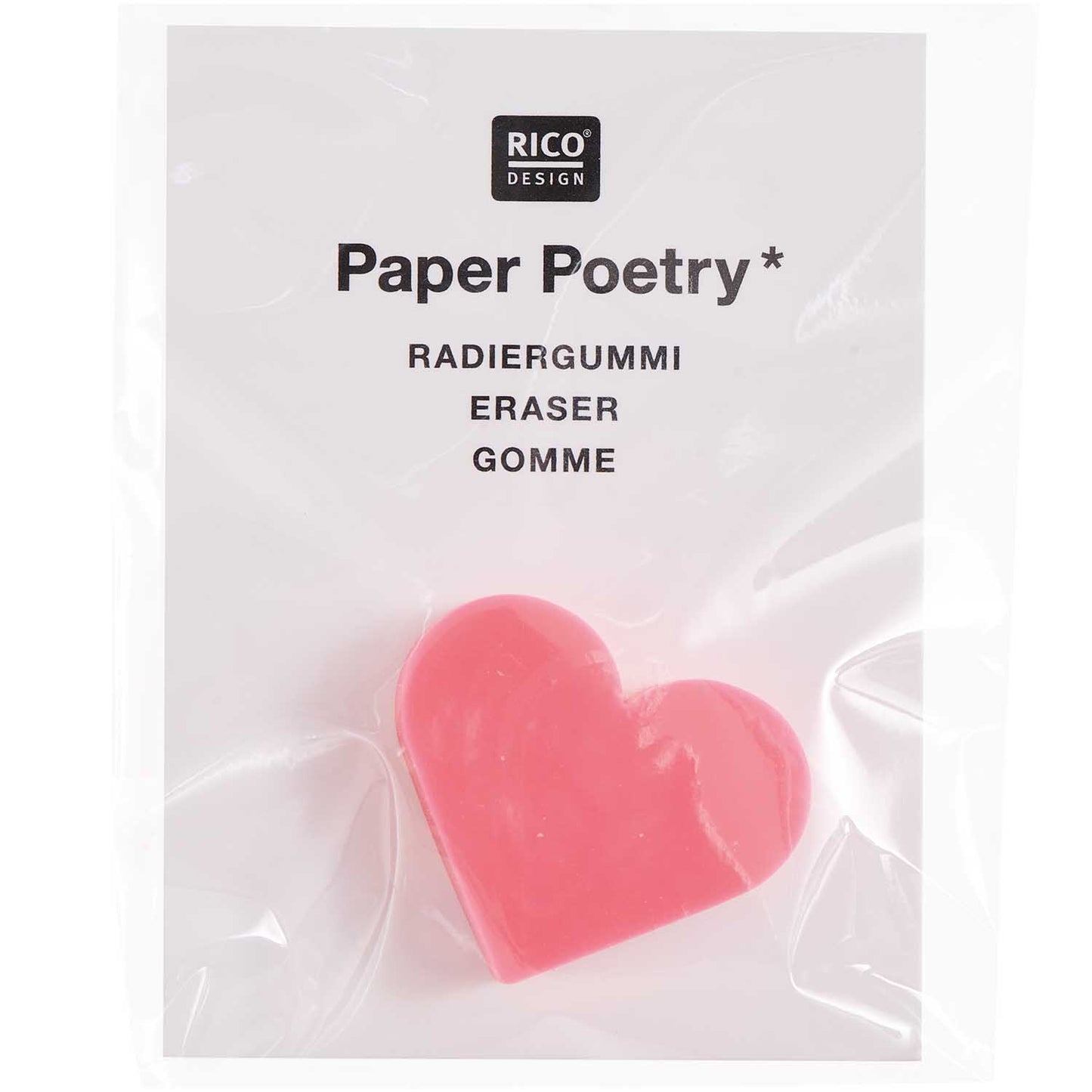 Eraser Paper Poetry - Mini Heart Pink