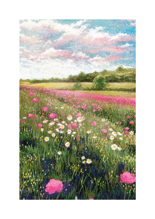 2-part card The Art File - Pink flower meadow