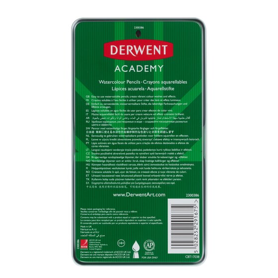 Värikynälajitelma 12 kpl Derwent Academy - Watercolour Skintones