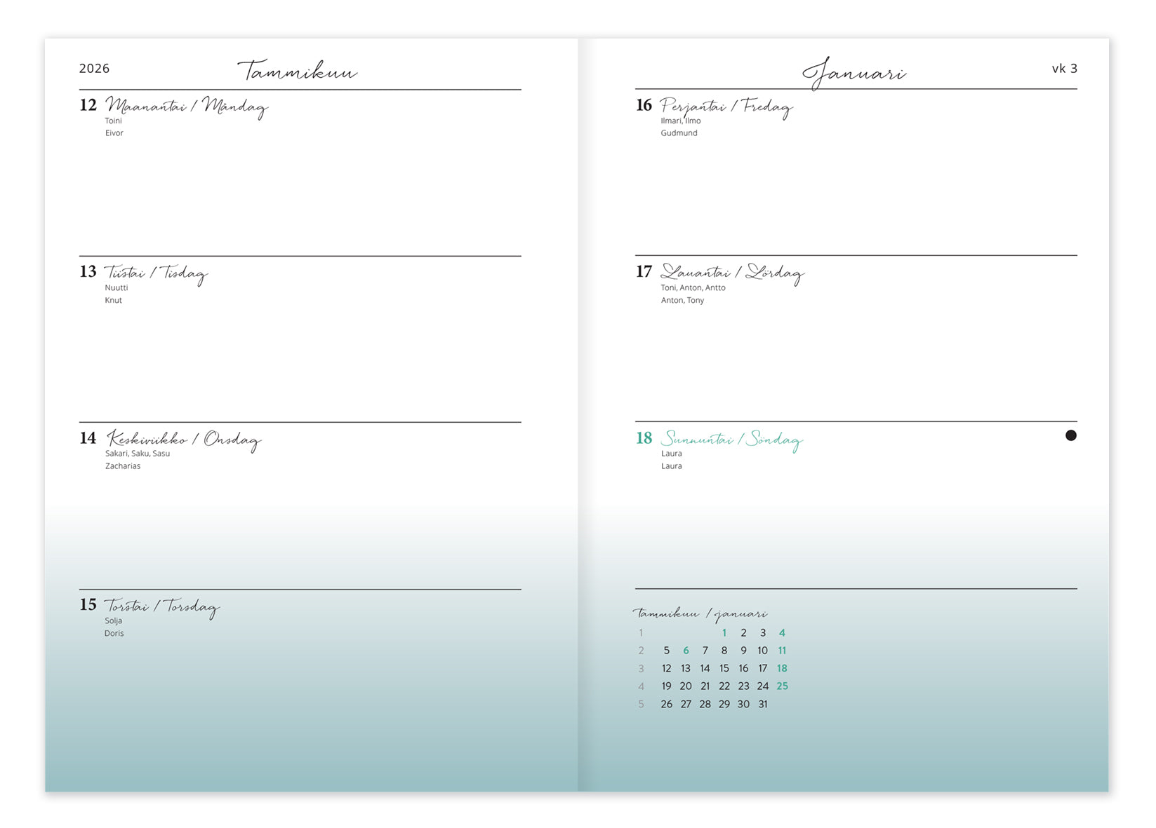 Viikkopäivyri Midi 2026 Putinki Design