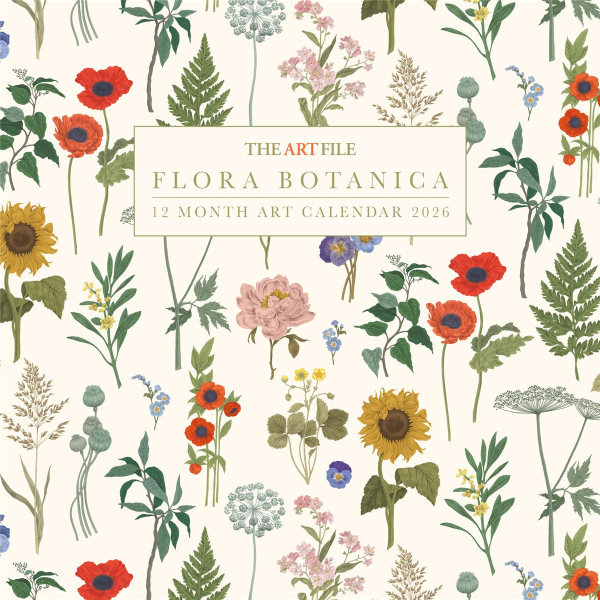 Seinäkalenteri 30x30 2026 The Art File -  Flora Botanica