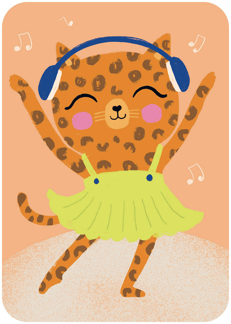 Postcard Mira Mallius - Dancing leopard