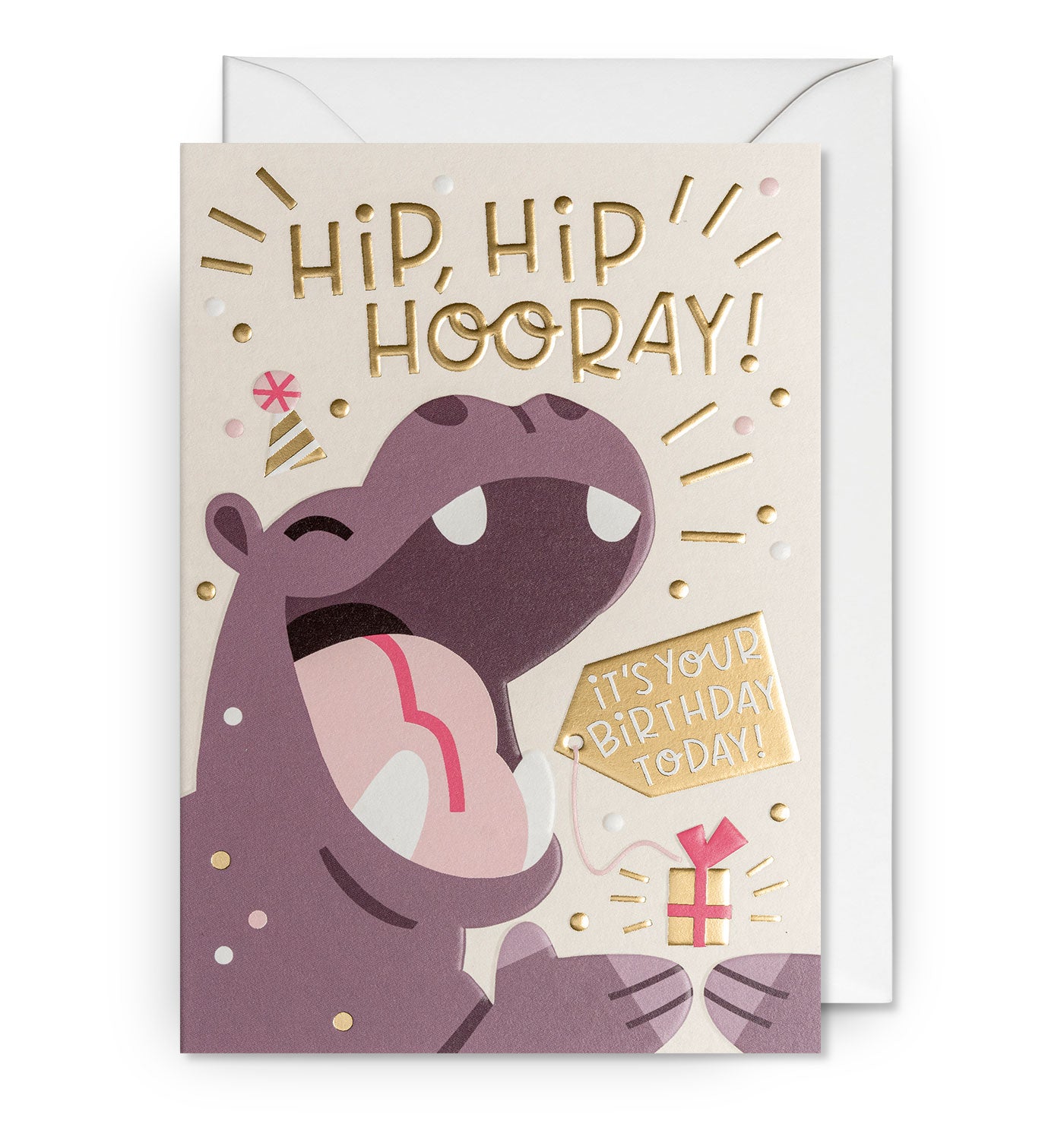 2-piece card Lagom - Hippo, Hip hip hooray