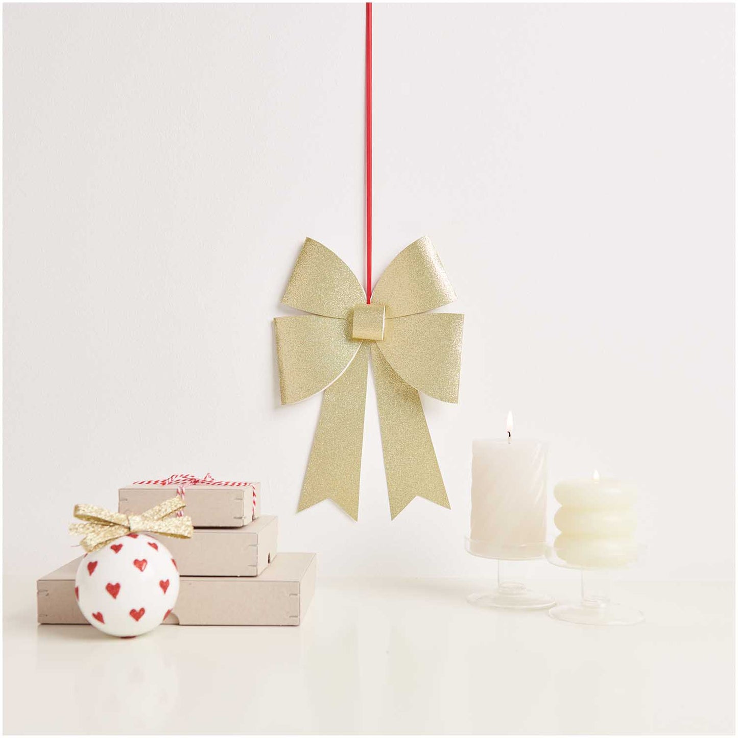 Bow decoration XL Rico Design - glitter gold