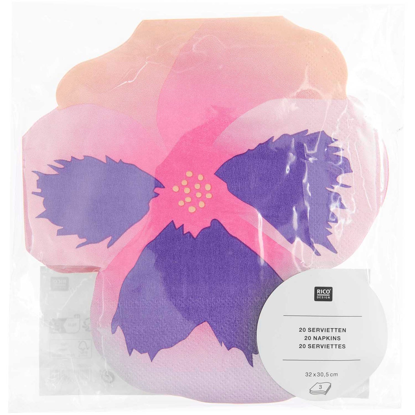 Lautasliina 20 kpl Rico Design - Pansies