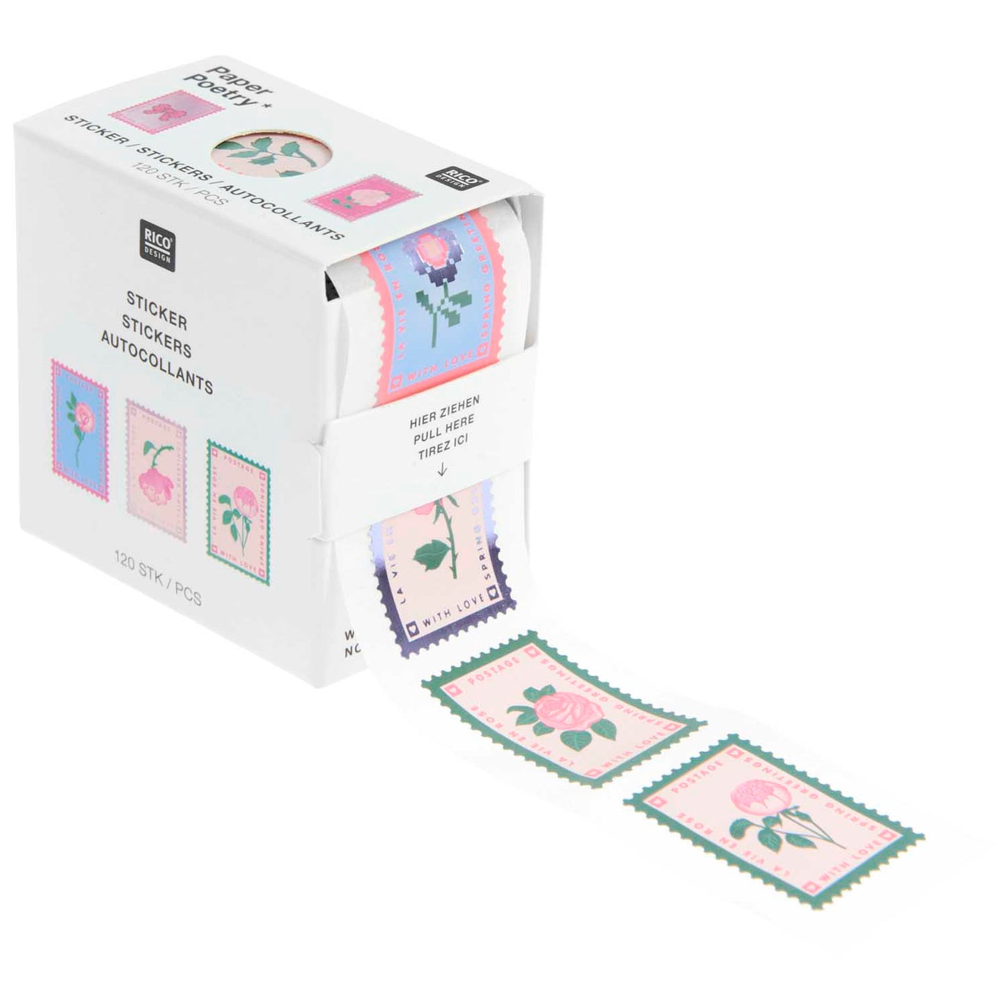 Sticker set Paper Poetry - La vie en Rose, Stamps